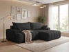 Ecksofa L-Form Rechts mit Schlaffunktion und Bettkasten Caleo Schwarz