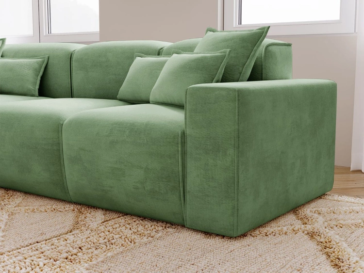 Ecksofa L-Form Links Moderne Ecksofa Leni Grün