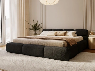 Polsterbett mit Bettkasten und Bettrost 160x200 Sweet Low Schwarz