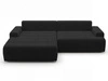 Ecksofa L-Form mit Schlaffunktion und Bettkasten Tulio Links Schwarz