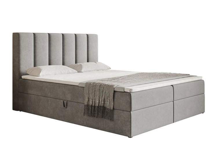 Boxspringbett mit Bettkasten 120x200 Cascada Grau