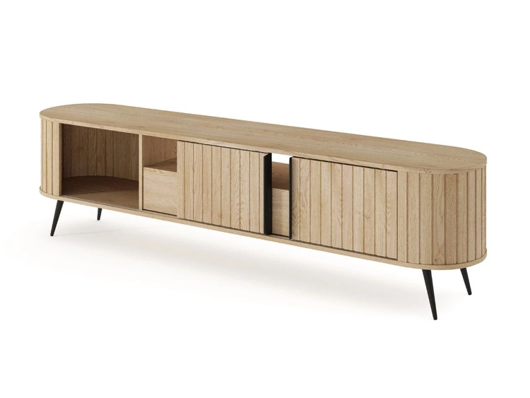 TV-Lowboard mit Schiebetüren Passione in Eiche Cremona