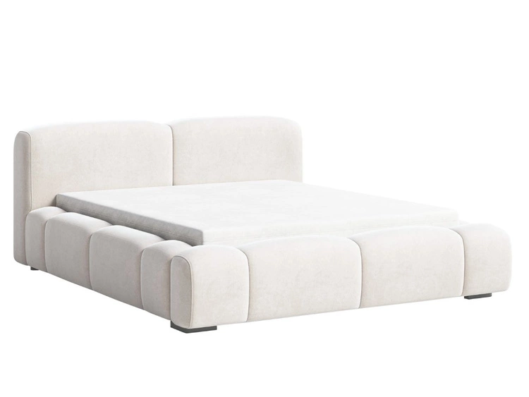 Polsterbett mit Bettkasten und Lattenrost 120x200 Aubi Creme