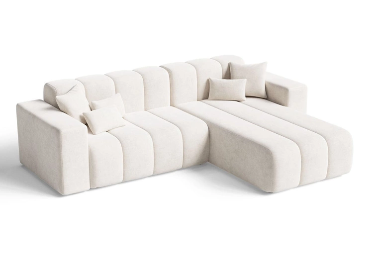 Ecksofa L-Form Rechts Nork Creme