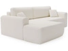 Ecksofa mit Schlaffunktion und Bettkasten Belvio links Creme