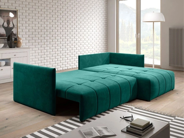 Ecksofa L-Form mit Schlaffunktion und Bettkasten Ardi Grau