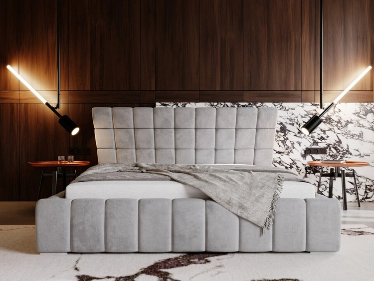 Polsterbett mit Bettkasten und Lattenrost 120x200 Paris Grau