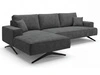 Ecksofa L-Form auf Metallbeinen Leto Links Anthrazit
