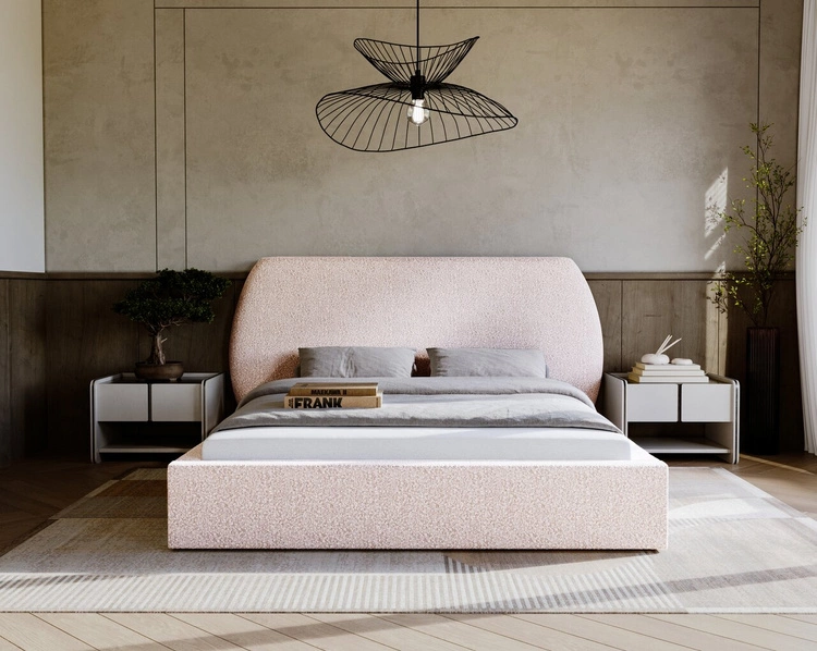 Polsterbett mit Lattenrost 140x200 Blossom - Beige