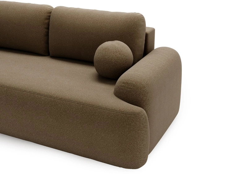 Sofa mit Schlaffunktion und Bettkasten Aurio Braun