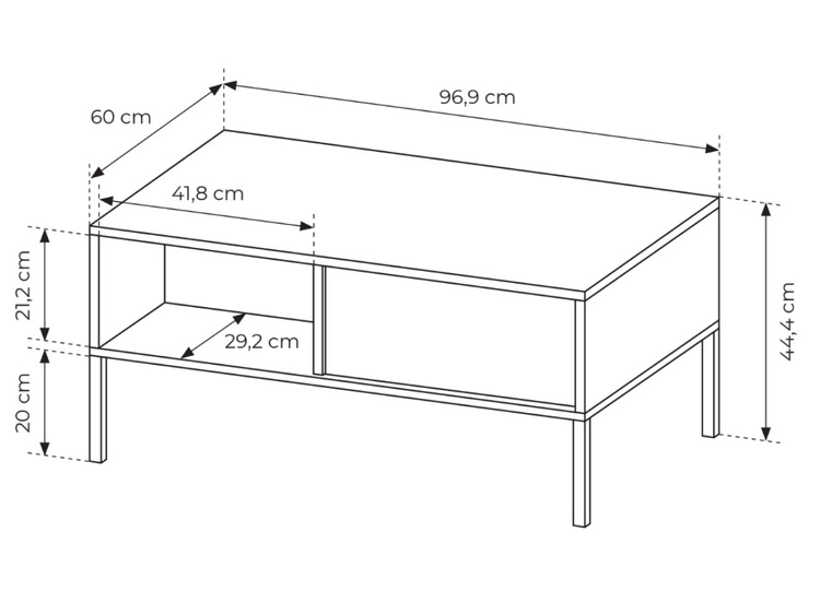 Couchtisch mit Stauraum Dego Beige