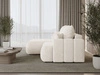 Ecksofa L-Form Links mit Schlaffunktion und Bettkasten Caleo Creme