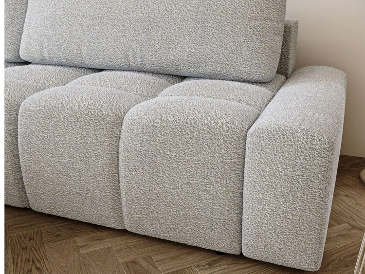 Ecksofa L-Form Links mit Schlaffunktion und Bettkasten Lana Weiß