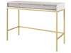 Schminktisch mit Schubladen Amber Grau auf goldenen Beinen