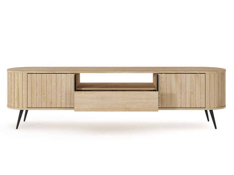 TV-Lowboard mit Schiebetüren Passione in Eiche Cremona