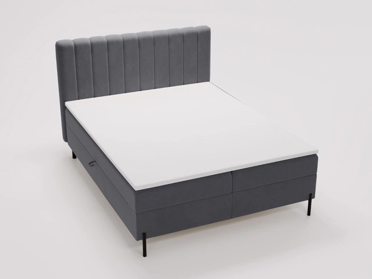 Boxspringbett mit Bettkasten 120x200 Primavera Dunkelgrau