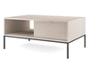Couchtisch mit Stauraum Amber Kaschmir auf schwarzen Beinen