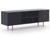 TV-Lowboard mit Schubladen und Türen Ankara Schwarz Matt