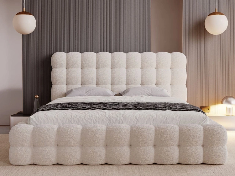 Polsterbett mit Bettkasten und Lattenrost 120x200 Twist Beige