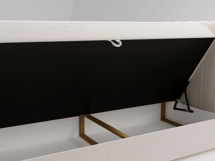 Boxspringbett mit Bettkasten 160x200 Osteno Creme