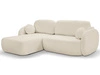 Ecksofa L-Form Links mit Schlaffunktion und Bettkasten Oreo Beige