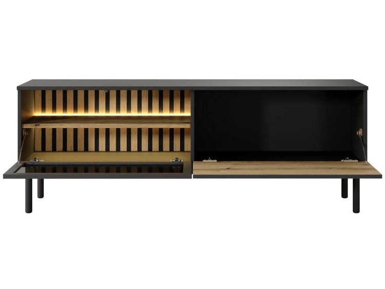 TV-Lowboard mit Türen 150 Loara Eich Evoke, Schwarz