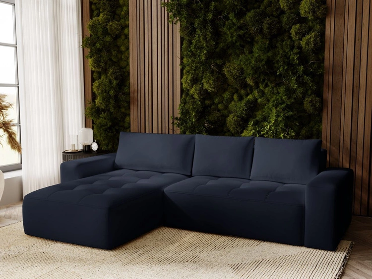 Ecksofa L-Form Links mit Schlaffunktion und Bettkasten Portland Anthrazit