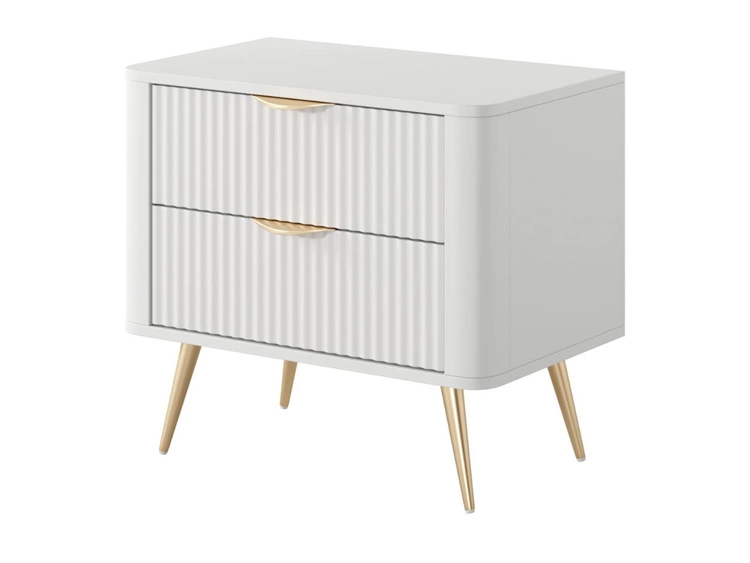Nachttisch mit zwei Schubladen Latina Weiß