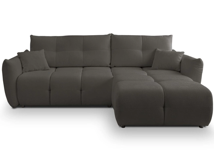 Ecksofa L-Form mit Schlaffunktion und Bettkasten Bene Schwarz