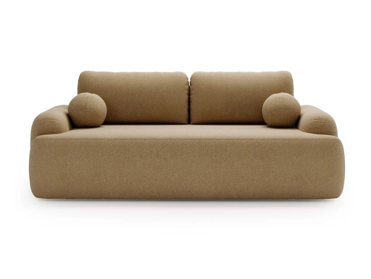 Sofa mit Schlaffunktion und Bettkasten Aurio Hellbraun