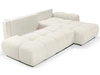 Ecksofa L-Form Rechts mit Schlaffunktion und Bettkasten Sile L Creme