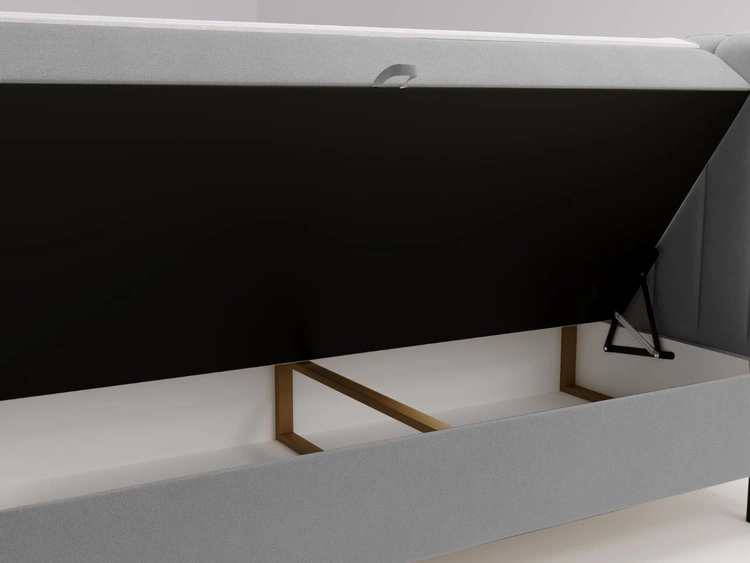 Boxspringbett mit Bettkasten 180x200 Primavera Hellgrau