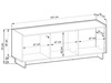Dreitüriges TV-Lowboard 147 cm für Wohnzimmer Azumi Karamell Eiche