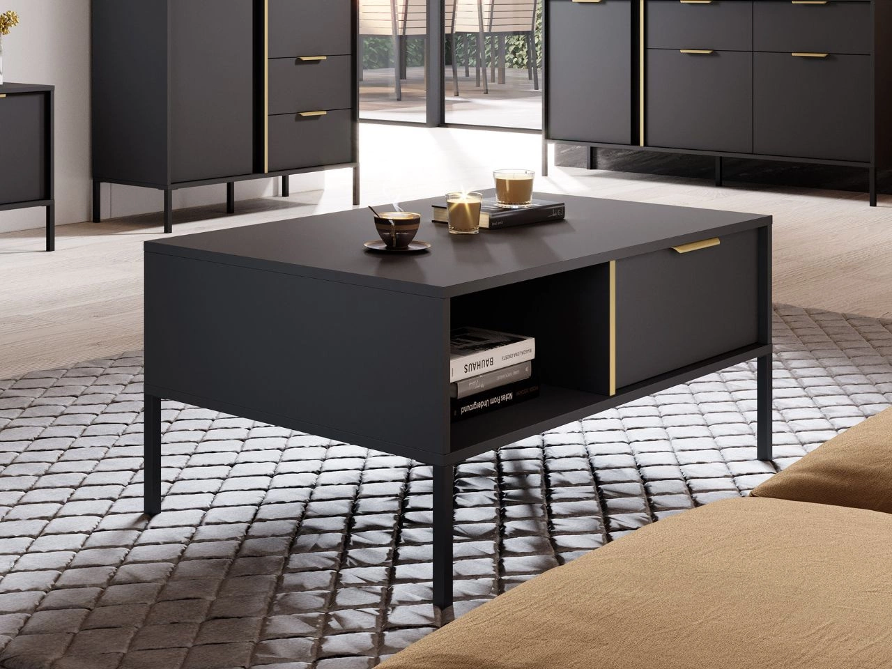 Couchtisch mit Stauraum Drino Anthrazit