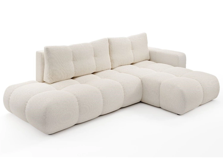 Ecksofa L-Form Rechts mit Schlaffunktion und Bettkasten Sile L Dunkelbeige