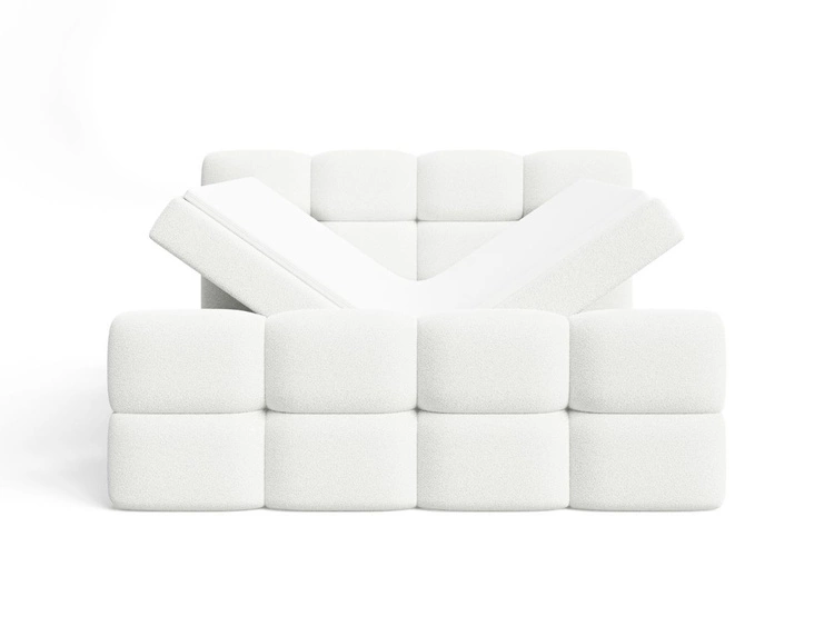 Boxspringbett mit Bettkasten 180x200 Rivon Creme