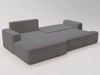 Ecksofa L-Form Links mit Schlaffunktion und Bettkasten California Grau
