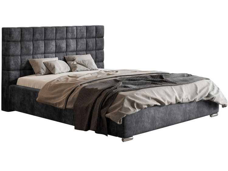 Polsterbett mit Bettkasten und Lattenrost 180x200 Terra Dunkelgrau