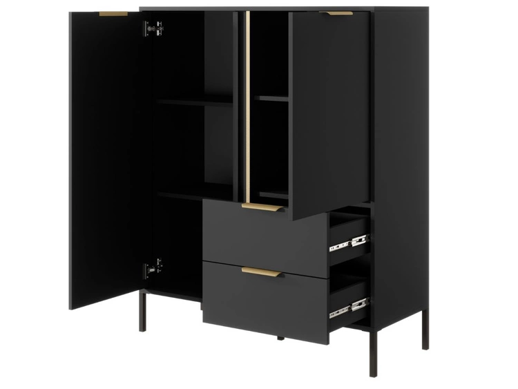 Kommode mit Türen und Schubladen Drino Anthrazit