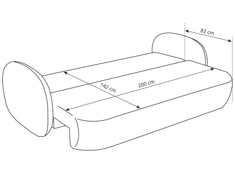 Schlafsofa mit Bettfunktion und Bettkasten Oreo Beige