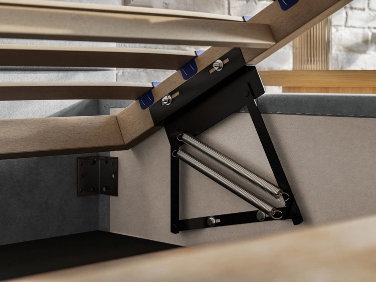 Polsterbett mit Bettkasten und Lattenrost 120x200 Tesis Dunkelblau