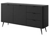 Kommode mit Türen und Schubladen Latina Schwarz