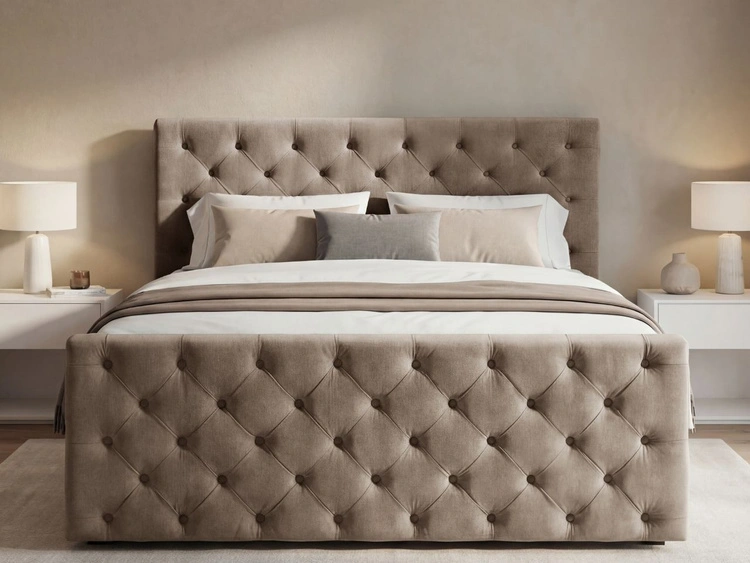 Boxspringbett mit Bettkasten 140x200 Montego Braun