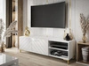 TV-Schrank im Glamour-Stil mit gefrästen Fronten und goldenen Beinen Vionel Weiß glänzend