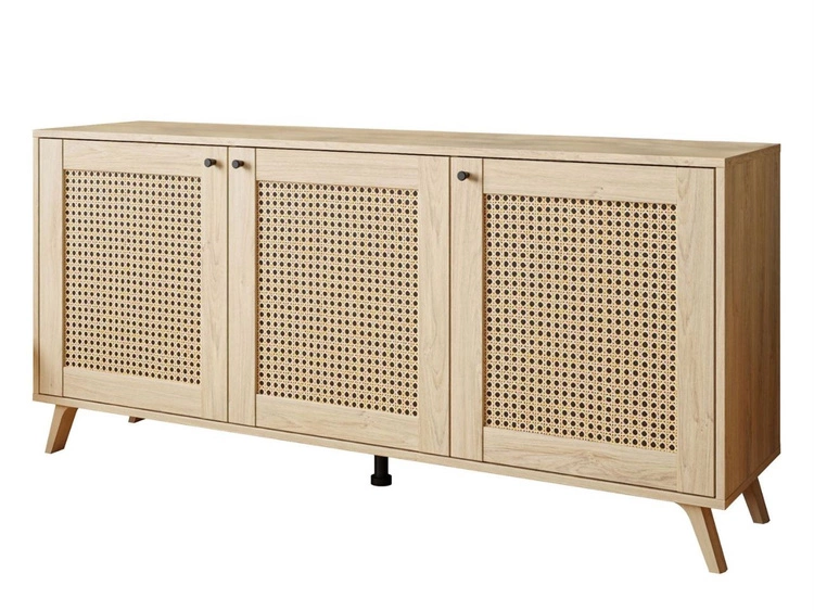 Drehtürkommode Boho mit Flechtmuster Bellance Eiche Puccini