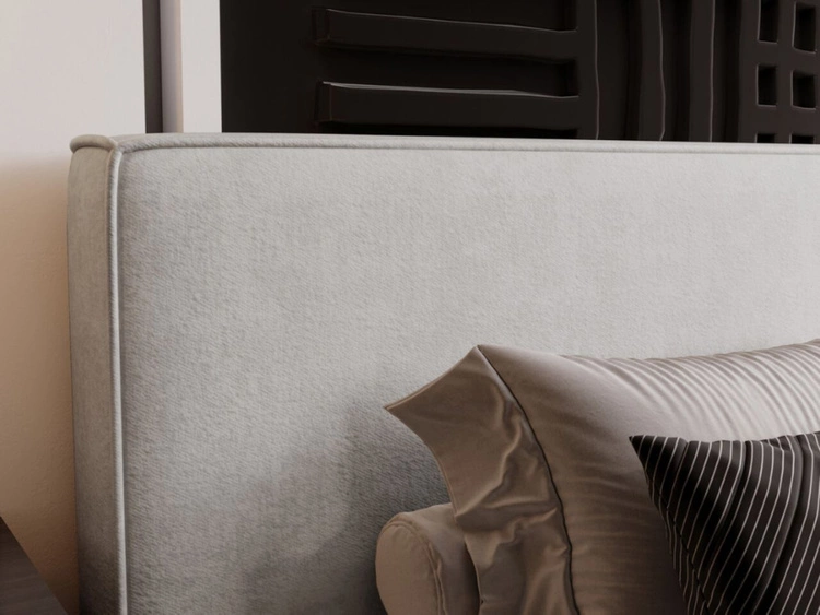 Polsterbett mit Bettkasten und Lattenrost 200x200 Monaco Hellgrau