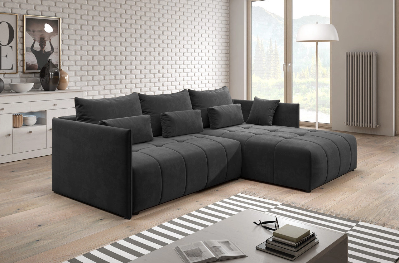 Moderne Ecksofa Ardi - Schwarz