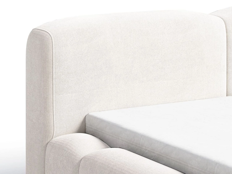 Polsterbett mit Bettkasten und Lattenrost 140x200 Aubi Creme