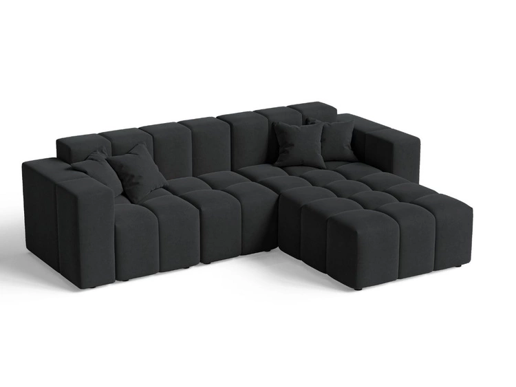 Ecksofa L-Form Rechts Moderne Ecksofa Loopo Schwarz