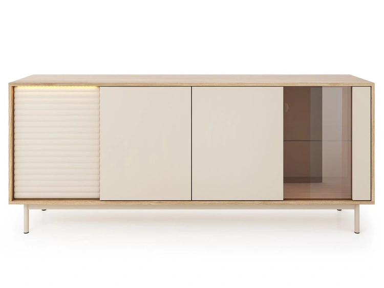 Kommode mit Türen Rapallo Kaschmir, Eiche geölt